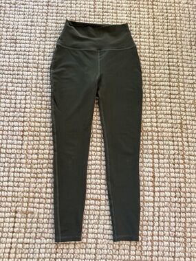 Five Dancewear Ribbed Luxe Leggings Olive Green Small High Waisted